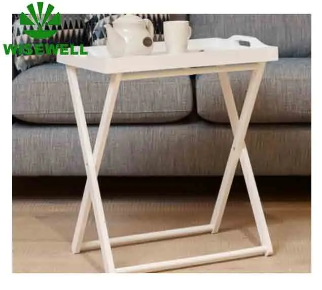 W-T-116 Factory price high quality professional coffee tea wood folding tray table