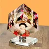 Creative and personalized crystal photo frame magic cube with customized three photos for birthday gift