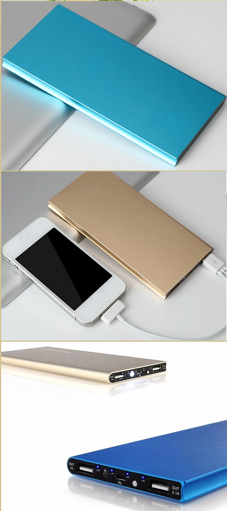 Custom gifts universal power bank 10000mah ultra slim portable power banks and powerbank usb chargers for smart phone - ANKUX.COM