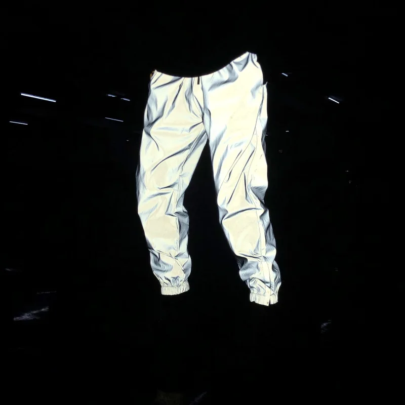 

Wholesale Hip Hop Blank Reflective Pants For Men, Gray