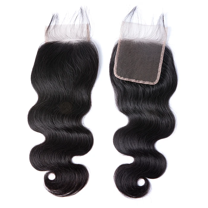 

100% Unprocessed Raw Free Middle Three Parting Virgin Brazilian Hair Vendors 4x4 5x5 6x6 Transparent Lace Closure With Baby Hair, Natural color