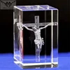 Regious Crystal 3D Jesus Cross Statue For Christians Celebration Souvenirs