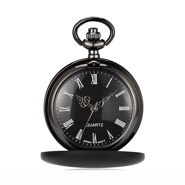 

China factory Amazon popular Blank engraved words quartz pocket watch 45mm diameter quartz plain pocket watch