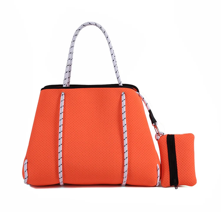 

Free Sample Wholesale Name Brand Handbags Neoprene Tote Bags, Green or as customer required