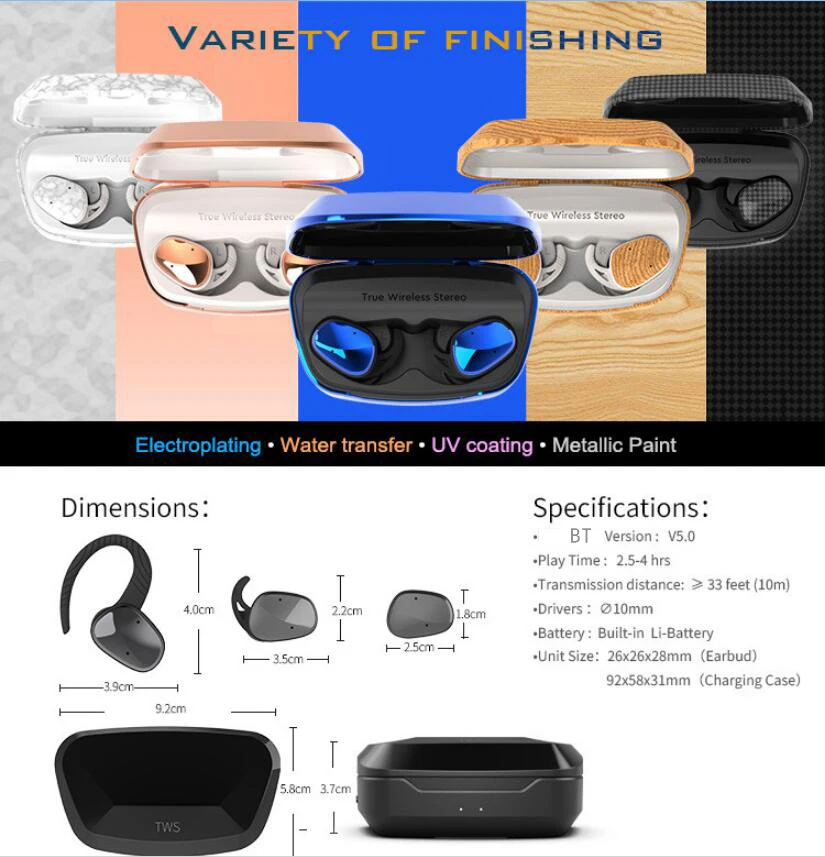 Handsfree OEM headphone tws true wireless bluetooths earphone tws bluetooths 5.0 wireless earbuds with mic - ANKUX.COM