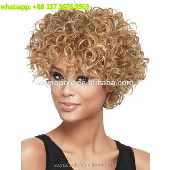 perruque afro blonde