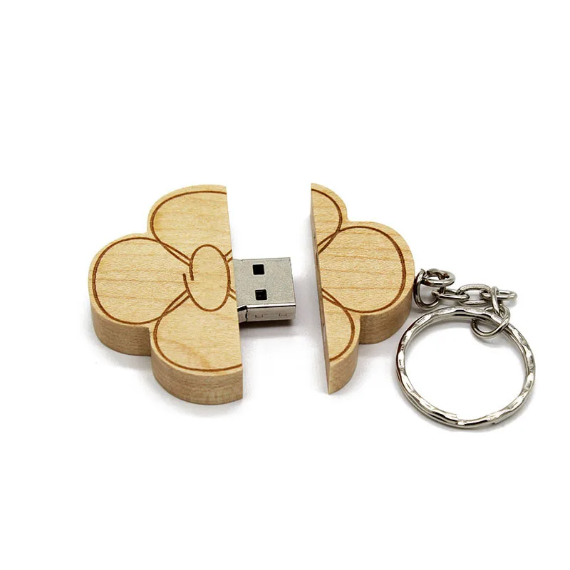 

Pormo Gifts Wood USB Stick Flash Disk Flower Shape USB Flash Drive