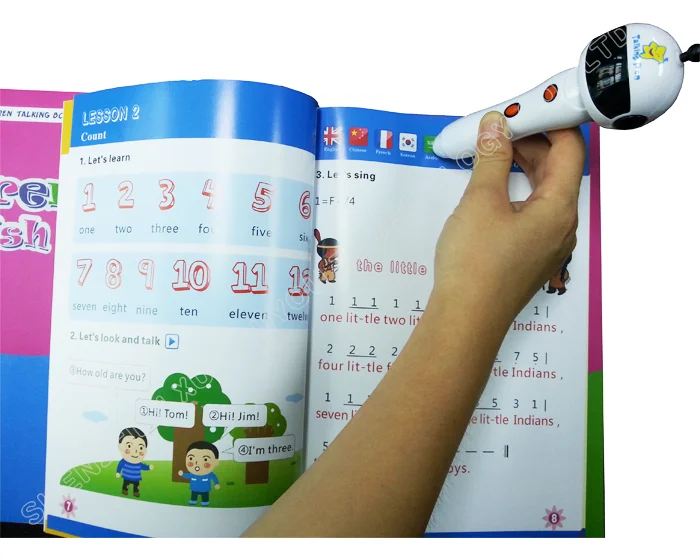 Digital Children English Talking Pen with 3 Interactive Books 6 Languages C1H4 