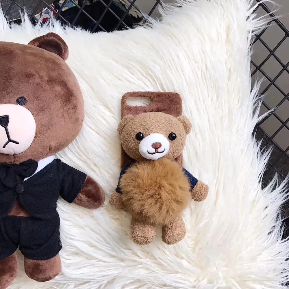 

New arrival hand made Christmas 3D cartoon mobile phone case for iphone 7, Brown