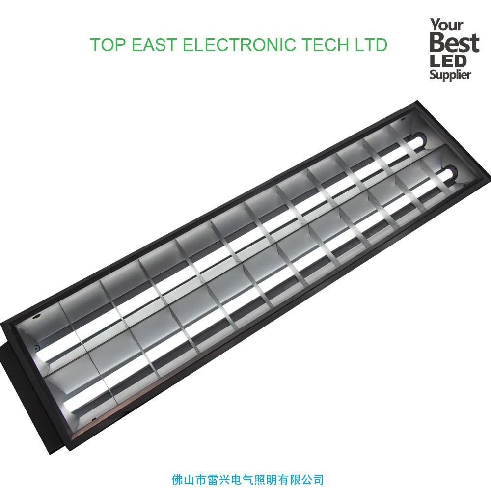 LED T8 grille fluorescent 2x20w ceiling troffer light 2x2ft weatherproof fluorescent light fitting