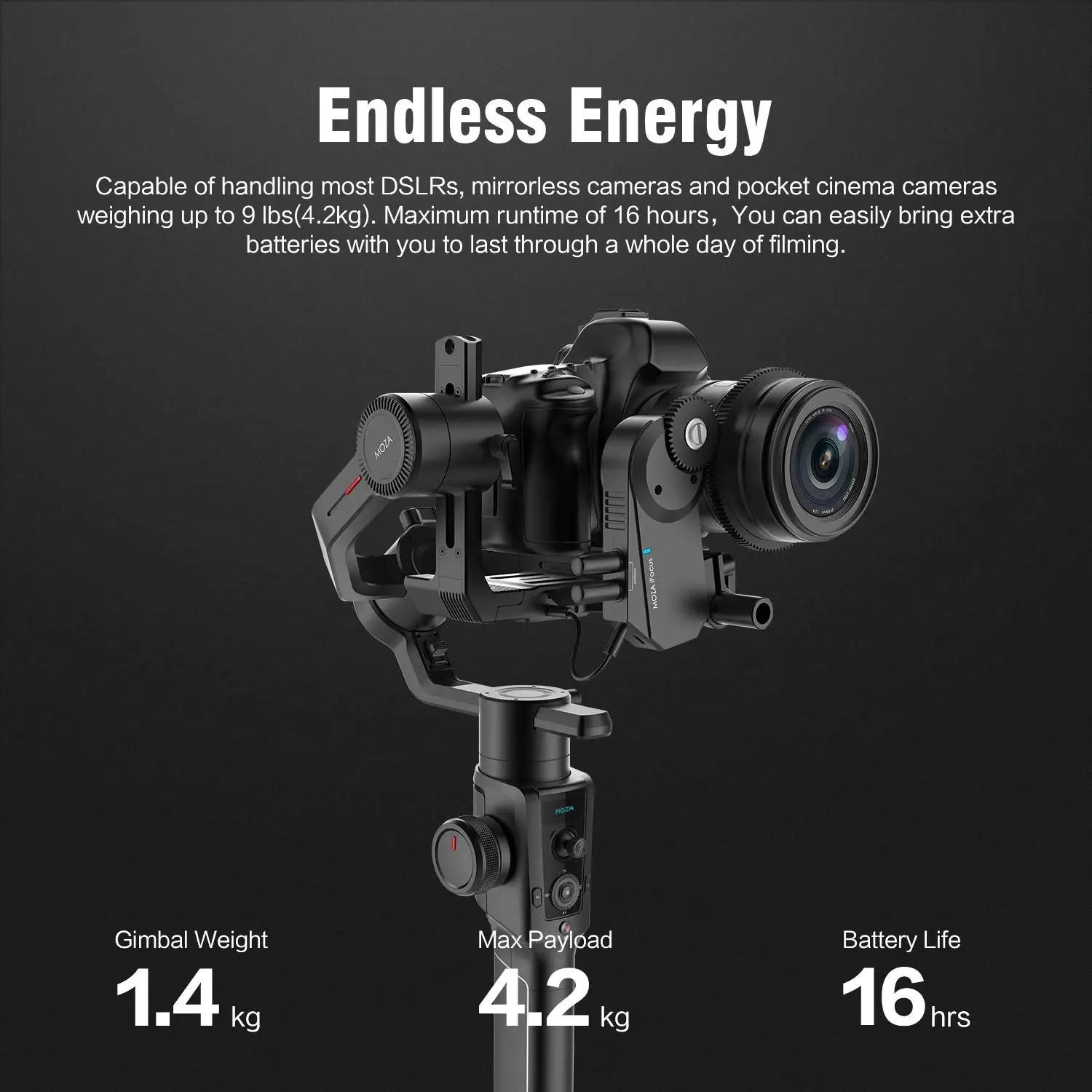 Original Moza Air 2 3-axis handheld video dslr camera gimbal stabilizer for camera