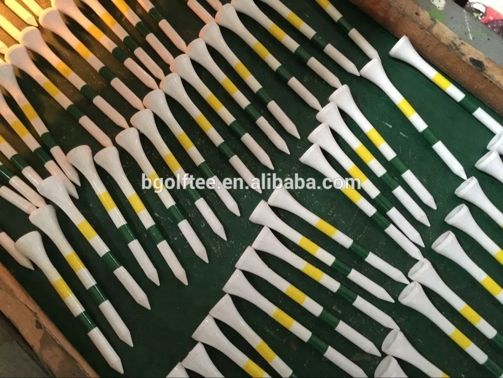 
Fair price for two color striped bamboo golf tees 