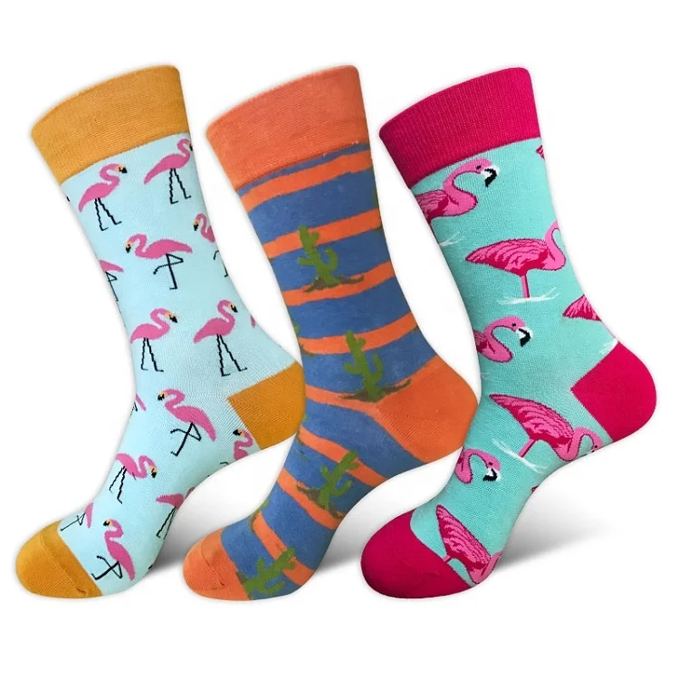 

New teens cute cartoon patterned lovers cotton knee high socks, Pantone color