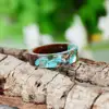 2019 New Design Natural Wood Resin Ring For Women Jewelry