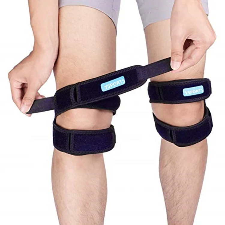 

2 Pieces Adjustable & Breathable Patella Straps Support Neoprene Knee Brace Knee Strap, Black (custom color acceptable)