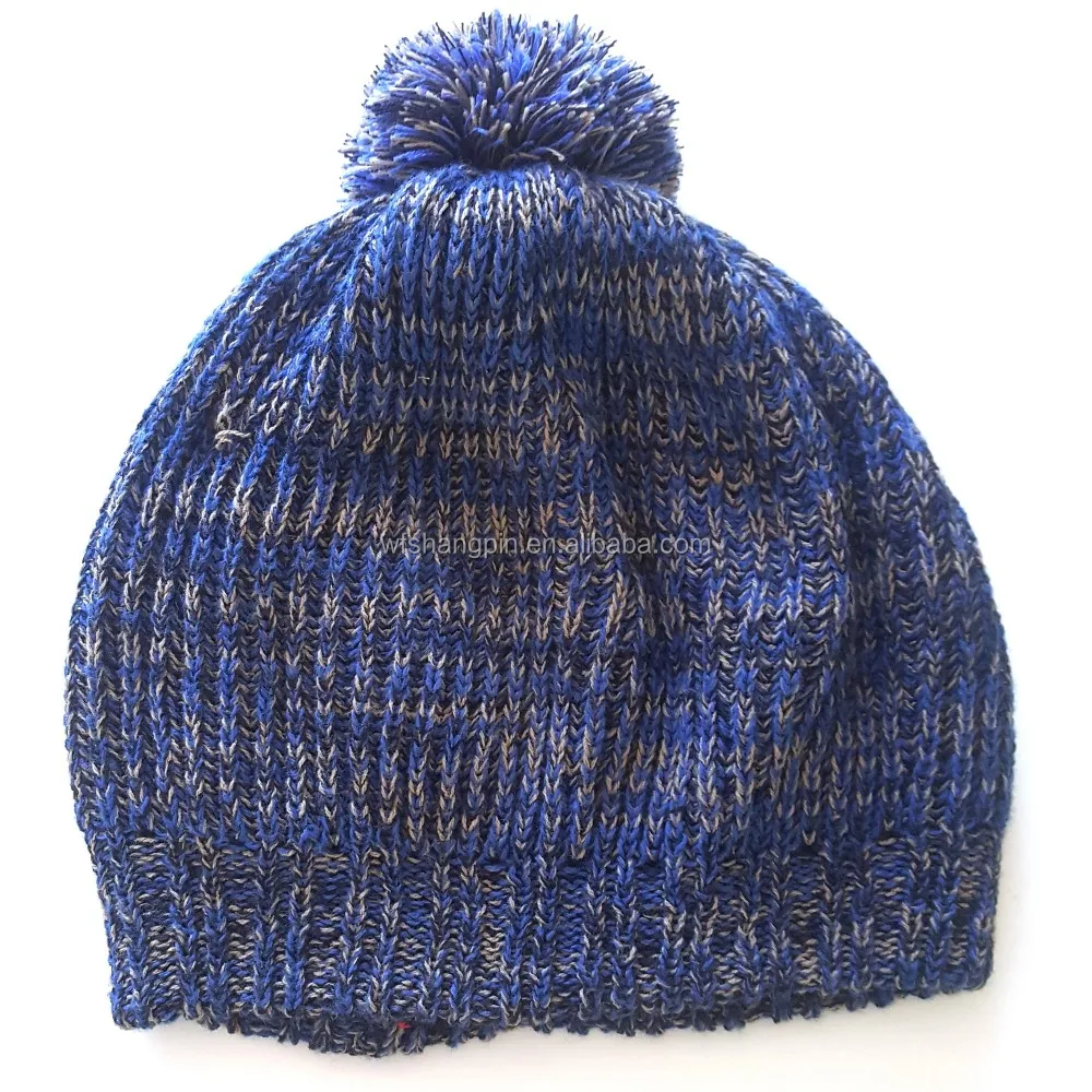 snow hat with ball on top