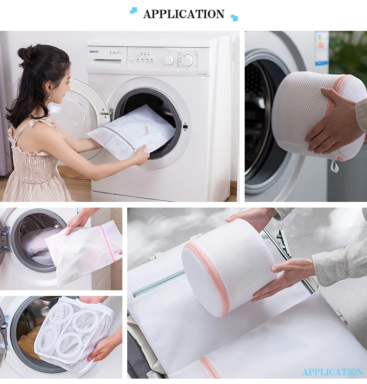 Black Customized Logo Mesh Dirty Lingerie Commercial Laundry Bags For