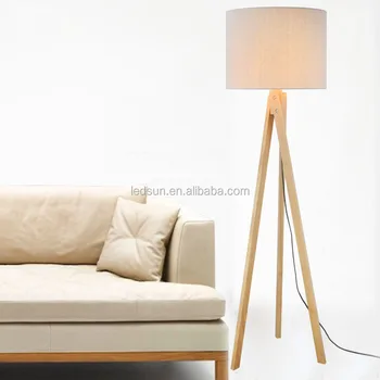 tripod floor lamp wooden legs