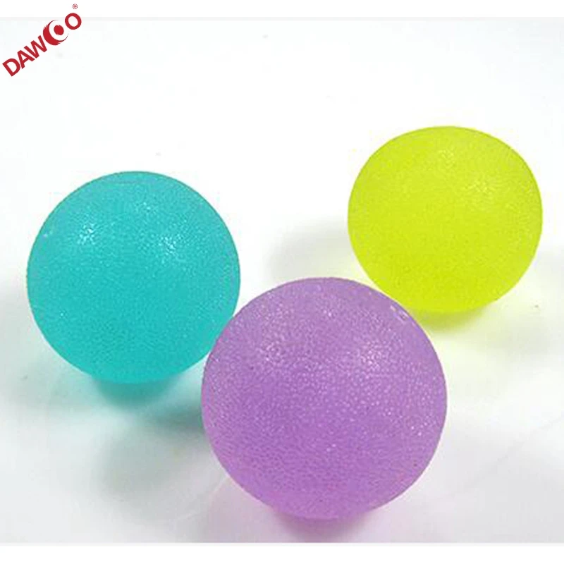 

hand therapy Round shape TPR Gel exercise squeeze stress ball, Yellow;purple;blue