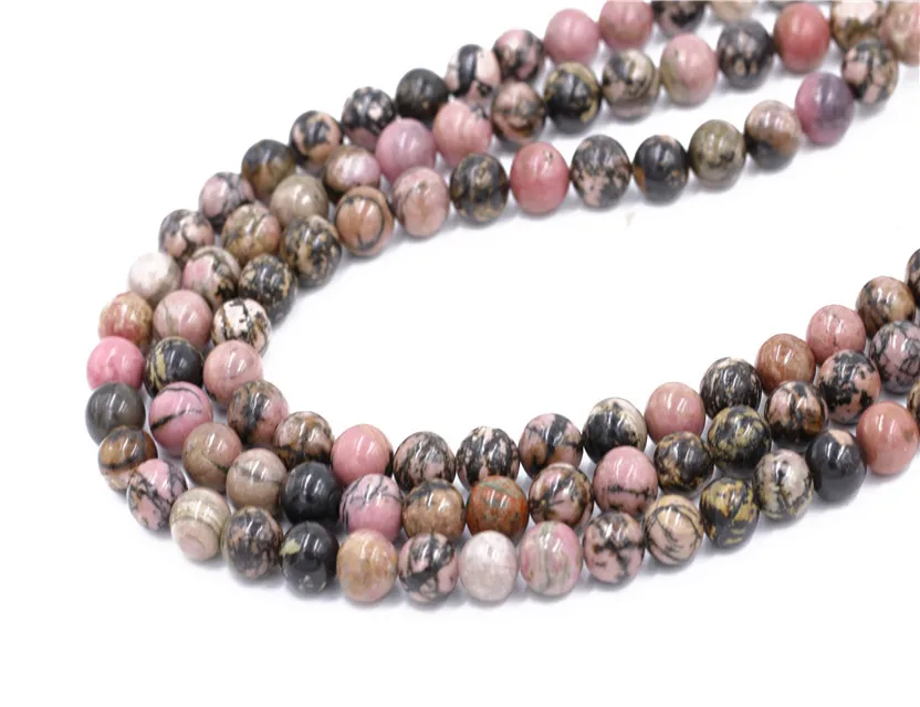 

High quality gemstone beads natural loose beads perles naturelles Rhodonite strand for jewelry making, Pink
