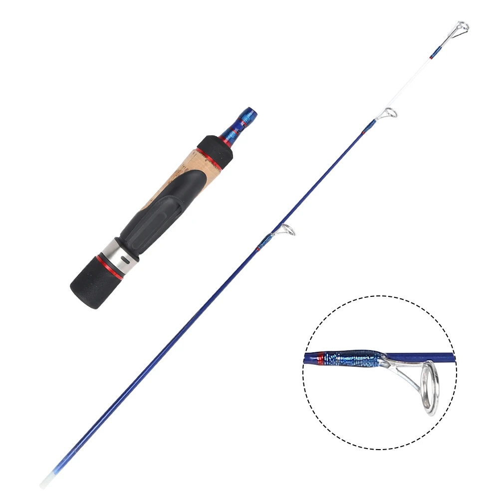 

Solid fiberglass 2 section ice rod winter fishing rod, Blue and black