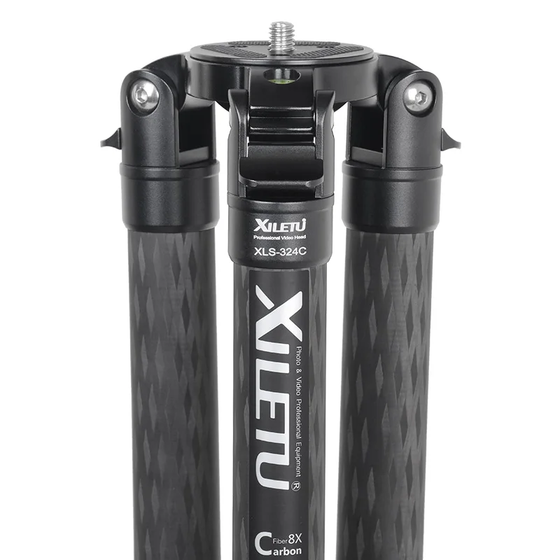 

XILETU XLS-324C high quality professional carbon fiber video digital camera tripod head Light and portable, free your hands, Black