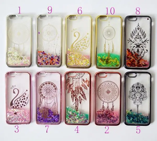 

New Printing Pattern Soft TPU Glitter Liquid Quicksand Phone Case For LG X Power With Electroplating
