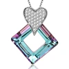 XUPING S139-30354 Square Link Crystals from Swarovski heart rhombus geometry pendant wholesale crystal necklace