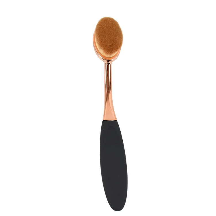 

High quality foundation rose gold add black makeupbrush oval head tooth makeup brush for makeup, Rose gold+black