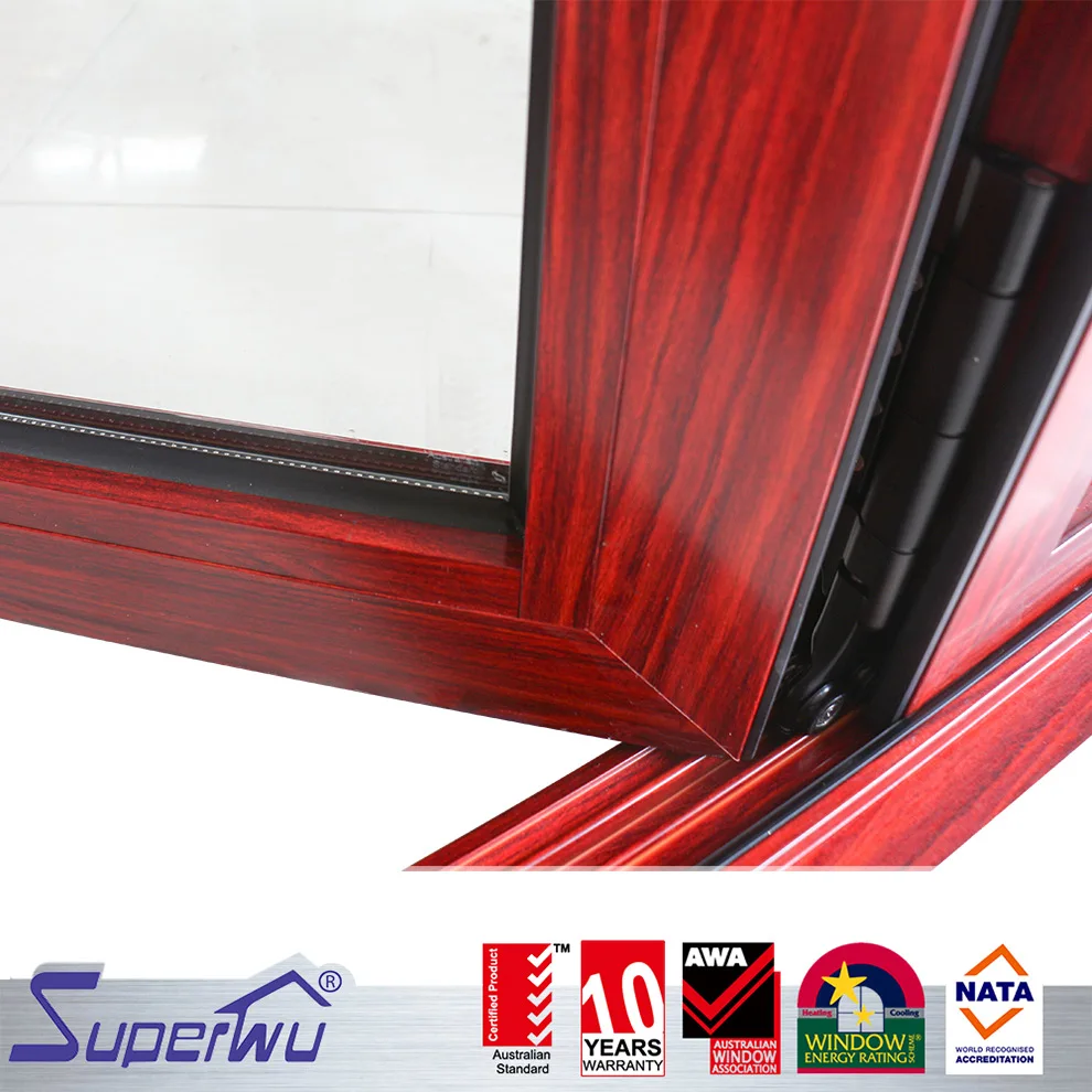 Modern design retractable flyscreen Double Glazed folding windows Aluminium Windows with Australian Standards AS2047