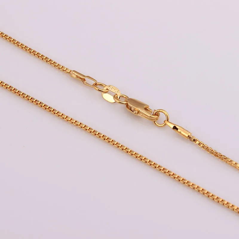 wholesale 16-30inch long gold plated box chain necklace