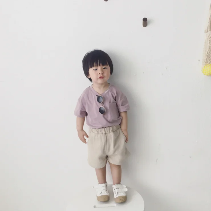 
Wholesale cheap v-neck collar baby girl clothes 0-12 months blank t-shirt 2111 