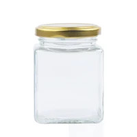 

200ml Square Food Glass Storage Jar for jam honey sauce