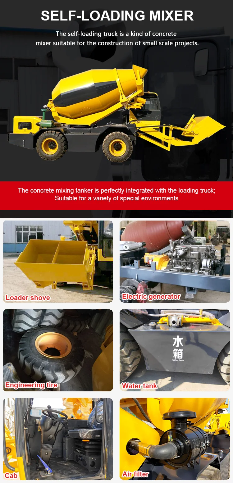 4 Self-loading concrete mixer truck