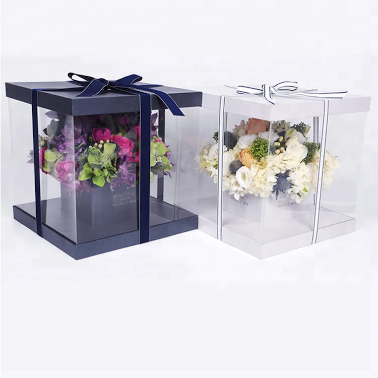 Black Waterproof Flower Box Clear Plastic Flower Box Buy Waterproof