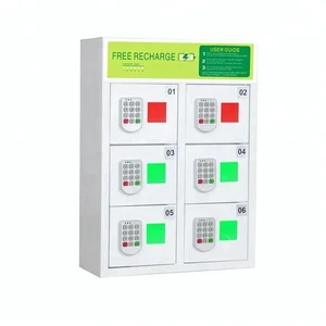 6 solar phone charger and public mobile phone charging station desktop charging unit wall-mounted 6 bay charging lockers