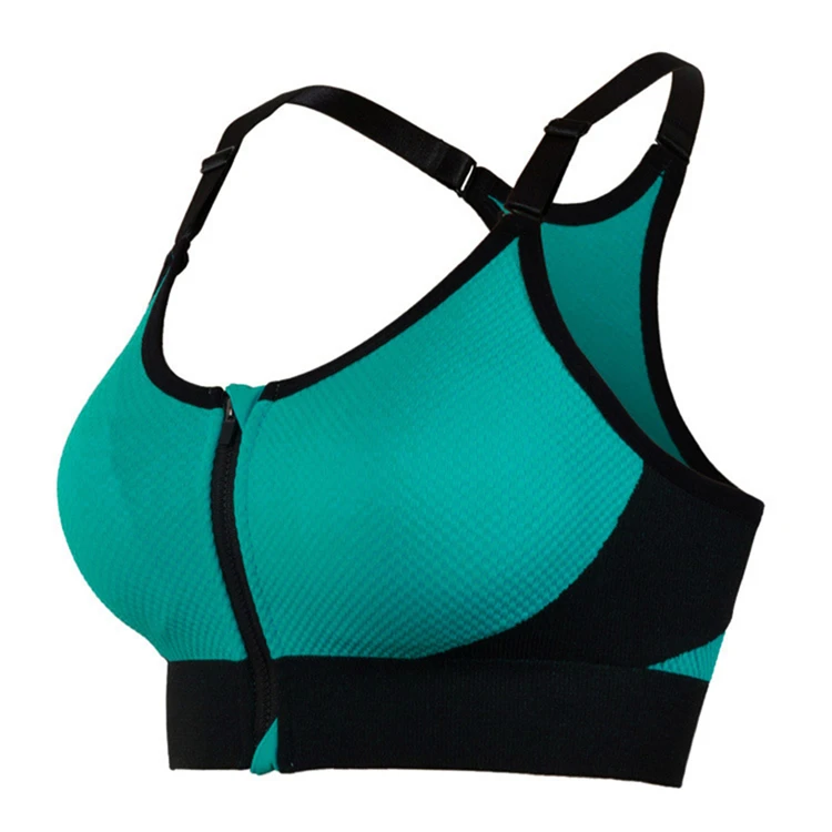 

New splicing front zipper sports bra for woman, As picture or customized make