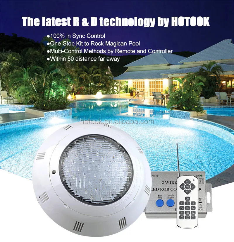 HOTOOK Remote battery switch 12 volt submersible led light  Focos de Superficie Above LED Swimming Pool LED