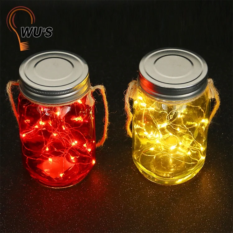 Latest Style Hanging Glass Bottle Battery Lights Mason Jar Led Lights ...