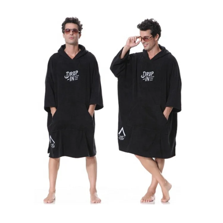 

100% cotton terry hooded poncho towel adult eco surf swimming towel poncho