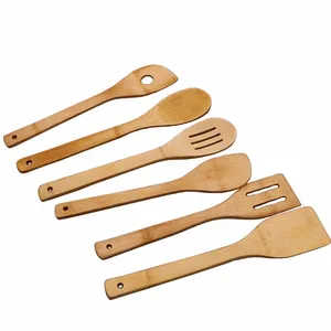 Image of kitchen accessories set utensil bamboo kitchen utensil set for hot sales