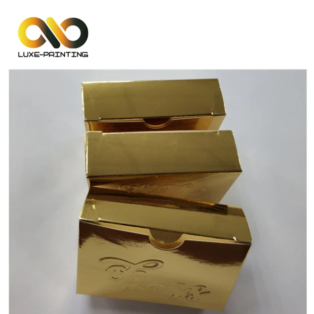 
250gsm golden card embossed logo custom printing contact lens packaging 