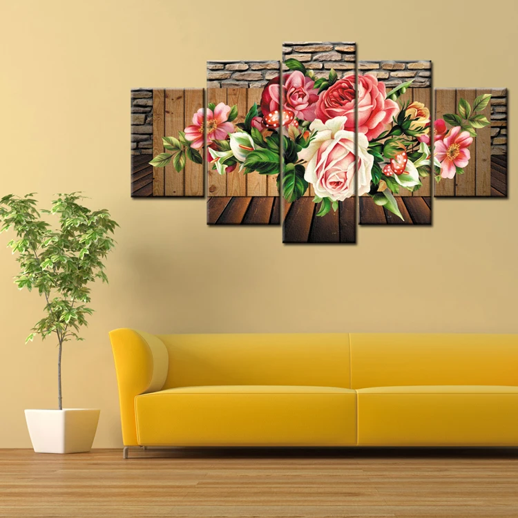 الصينية زهور الفاوانيا 5 قطعة صورة 3d دهان داي قماش الديكورات المنزلية Buy اللوحة الصورة اللوحة قماش Product On Alibaba Com