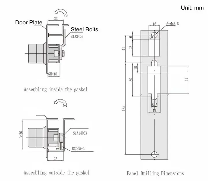 Electrical Panel Lock 3 Point Locking System With 3 Combination Buy