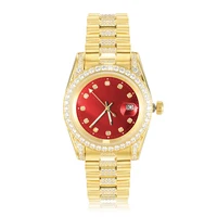 

OEM custom 18k gold stainless steel diamond magnetic quartz wrist watch for men