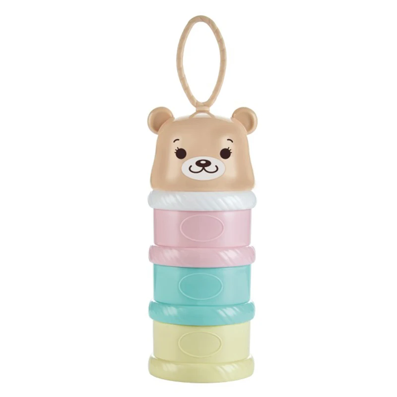 

Easy to carry cartoon baby powder milk container baby bottle feeding milk with 3 layer