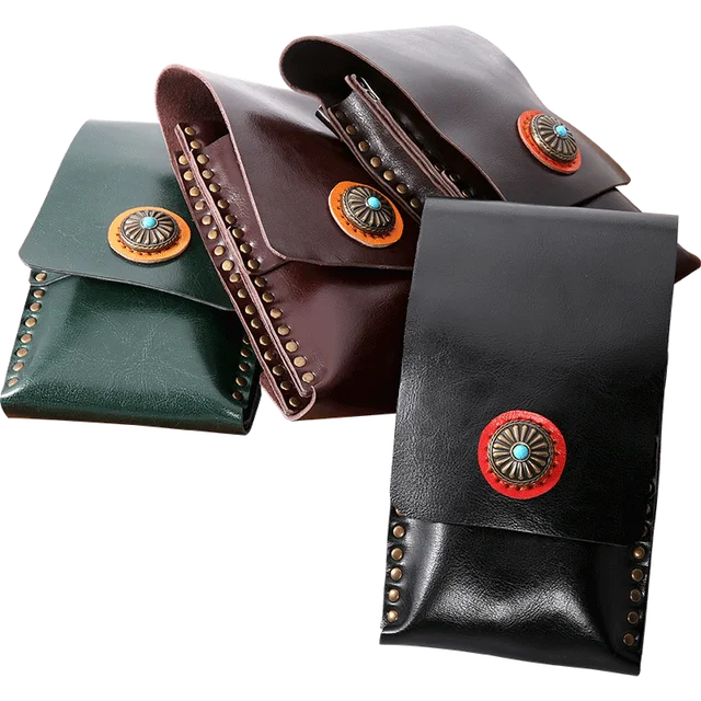 salon equipment barber use high quality leather waist pack pouch