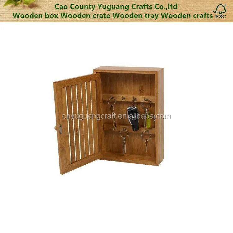 WALL-MOUNTED BAMBOO KEY BOX