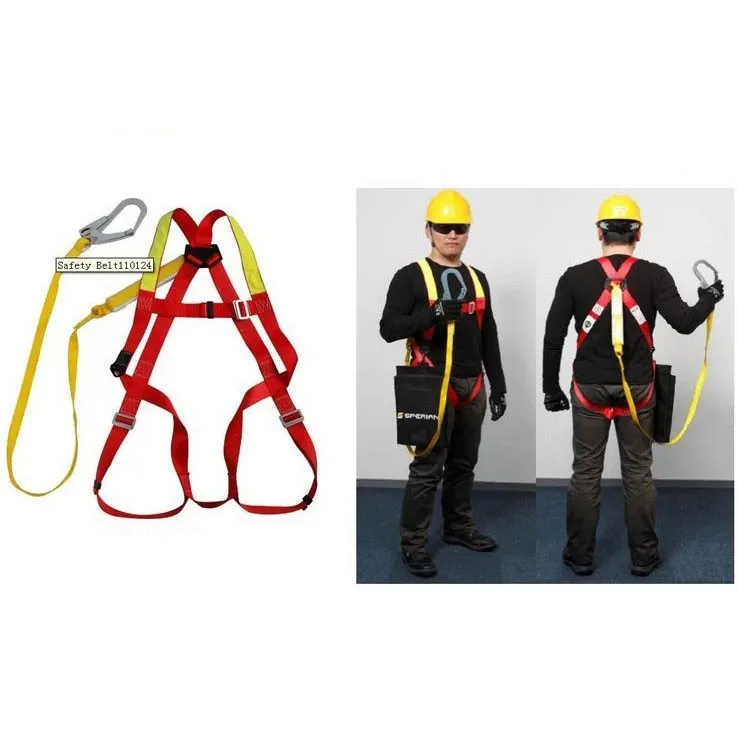 High Quality Punch Holes Lowes Climbing Buckles Double Lanyard Hook Lanyard Belt Full Body