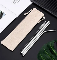 

Wholesale diameter 6mm 8mm 12mm metal drinking straws customized stainless steel straw with cotton bag